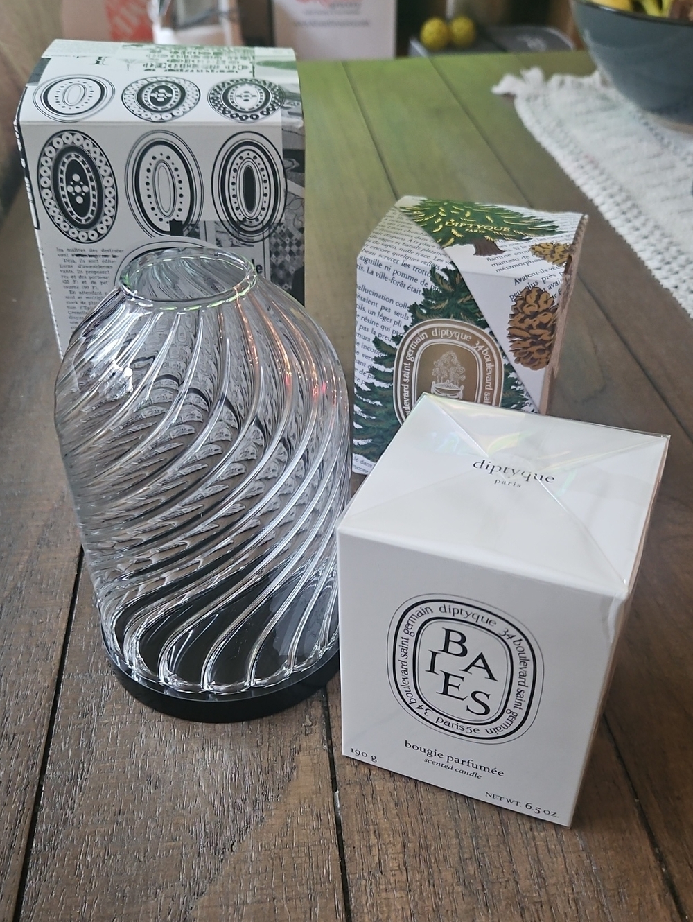 Diptyque Torsade Candle Holder And Scented Candle- New In Box